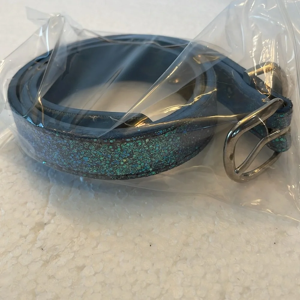 Glitter belt sparkle embellished silver girls size M